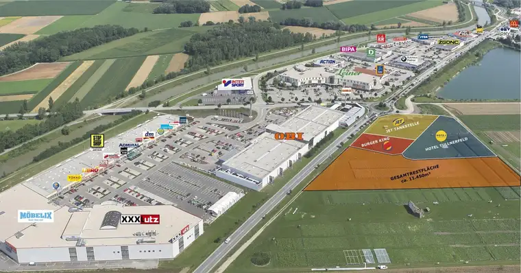 Langenrohr bei Tulln: Gewerbegrundstück in TOP Frequenzlage zu mieten (Baurecht möglich)