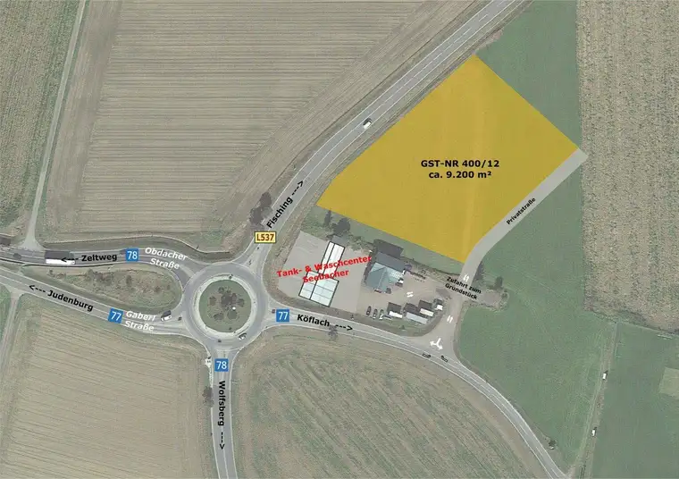 Weißkirchen in Steiermark: Industriegrundstück ca. 9.200 m² langfristig zu mieten / Baurecht möglich