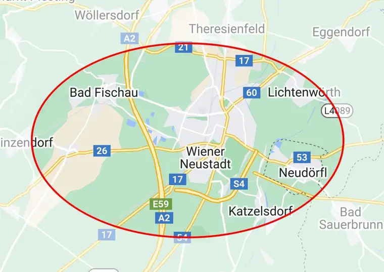 Bezirk Wiener Neustadt: Gewerbegrundstücke von ca. 2.500 m² bis ca. 7.700 m² in werbewirksamer Frequenzlage langfristig zu mieten