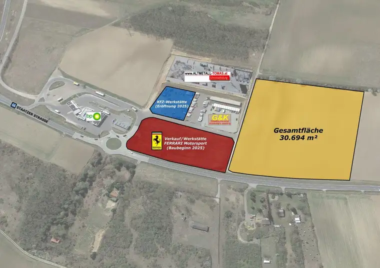 A5 Abfahrt Schrick - Gewerbegrundstück 15.000 m² oder 30.694 m² zu kaufen