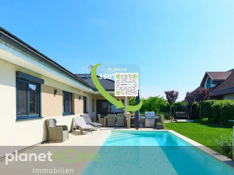 Exklusiver Bungalow mit Pool, Garage &amp; Top-Ausstattung