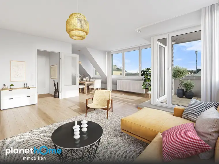 Wohnen über den Dächern Wiens: Großzügige Maisonette mit Dachterrasse und Weitblick