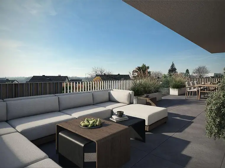 Leonding | Großzügige Dachgeschosswohnung mit Balkon und Dachterrasse - Blick ins Grüne