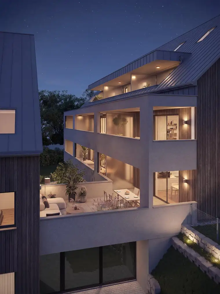 Ihr Freiraum in St. Magdalena: 106 m² Wohnen, 45 m² Dachterrasse, 120 m² Garten – Tiefgaragenplatz inklusive