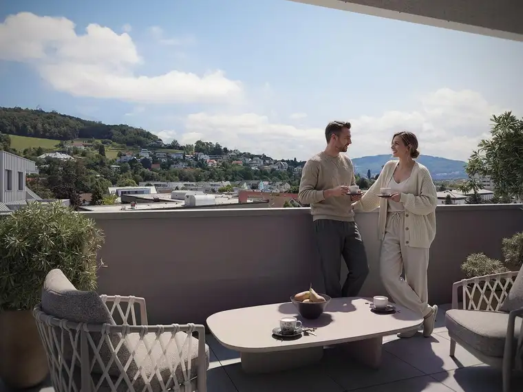 Wohnen auf zwei Ebenen: 93 m² Dachgeschoßwohnung mit Empore und Dachterrasse in St. Magdalena