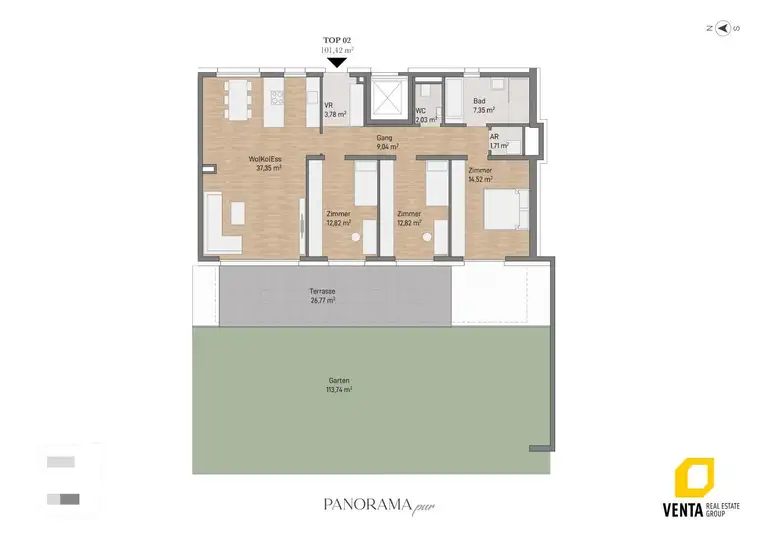 Baustart erfolgt! Gartenwohnung für die ganze Familie mit Panorama Pur!