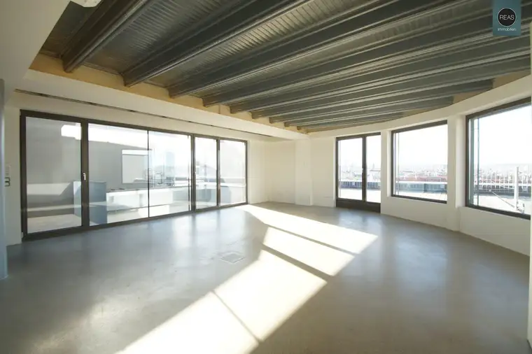 The View! Penthouse Loft mit Dachterrasse samt Wien-Panorama-Blick in der Brotfabrik Wien!