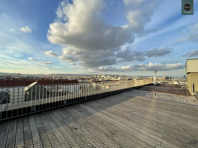 The View! Einzigartiges Penthouse Loft mit Dachterrasse samt Wien-Panorama-Blick in der Brotfabrik Wien!