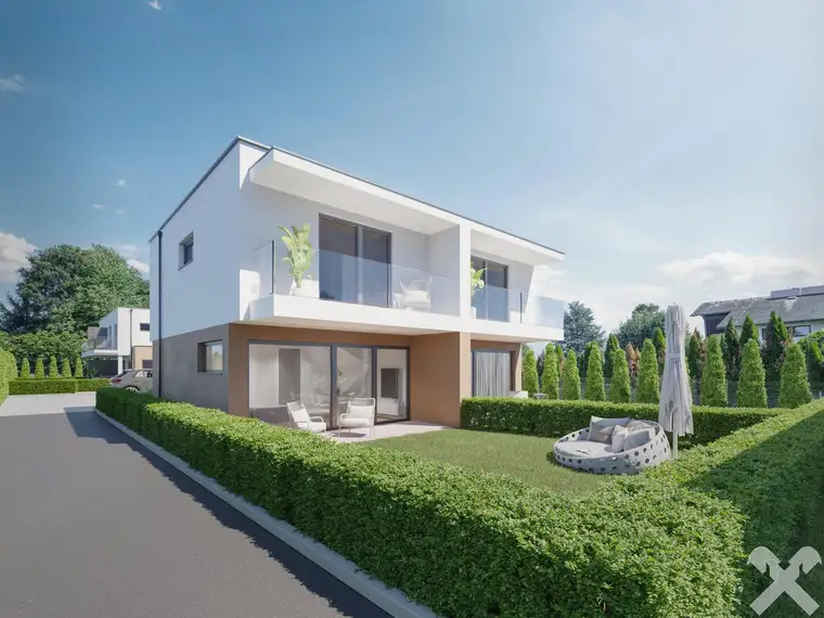 Modernes Neubau-Flachdach-Doppelhaus in attraktiver Sackgassenlage