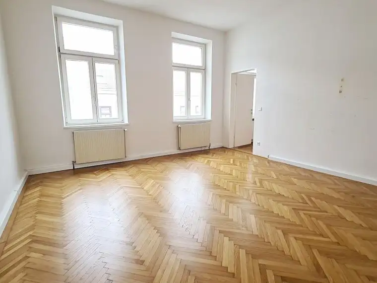 VIKTOR-ADLER-MARKT, 74 m2 Altbau, 2 Zimmer, Küche, Duschbad, Parketten, Columbusgasse, U1-Nähe