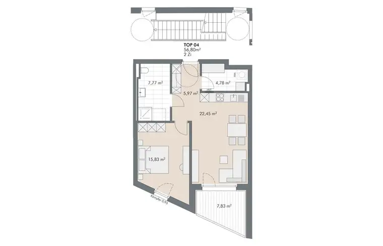 2-Zimmer Neubauwohnung im Stadtkern von Schwaz