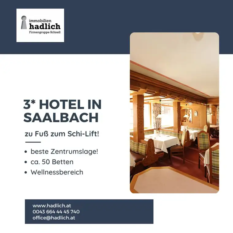 SAALBACH beste ZENTRUMSLAGE - 3 * Hotel ZU VERKAUFEN