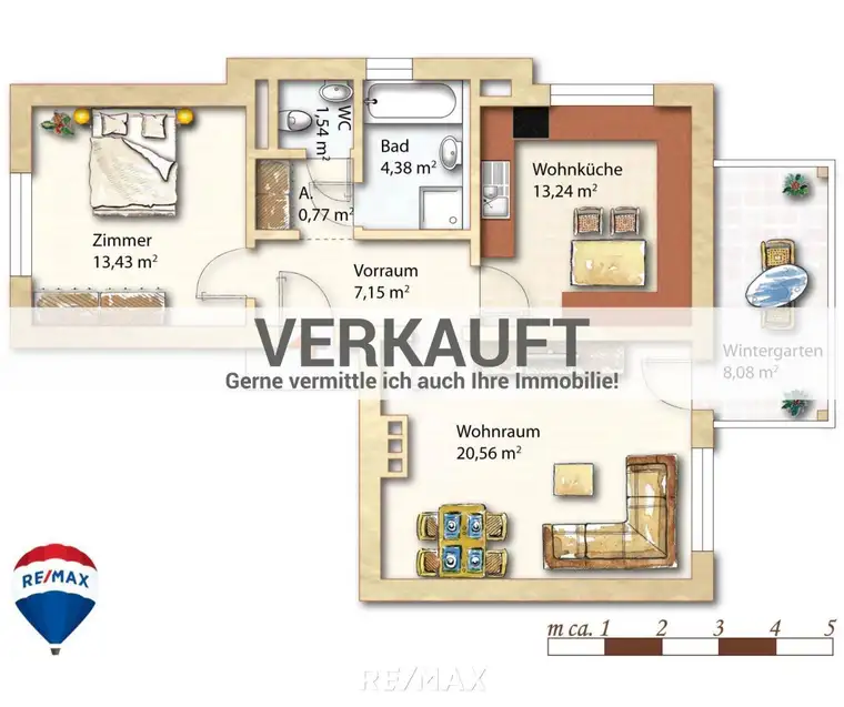 Gut erhaltene Wohnung mit Charme – inkl. Wintergarten &amp; Tiefgarage in Top Lage