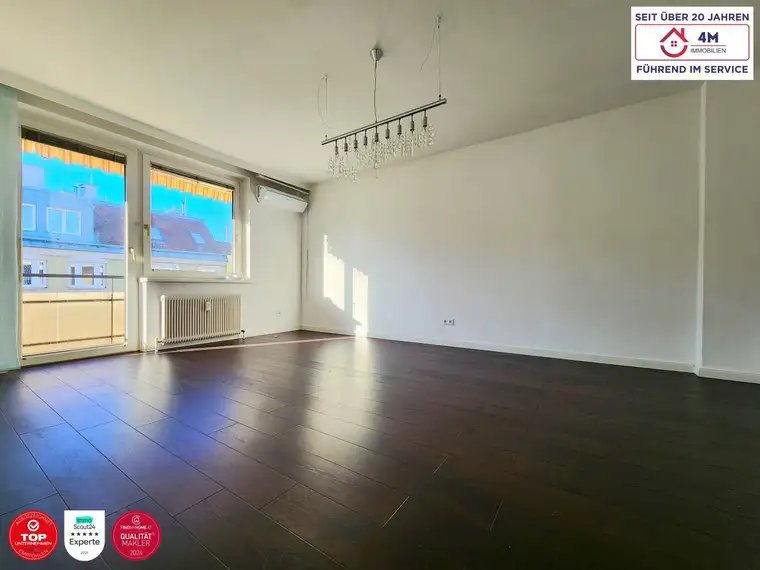 Sonnendurchflutete 3-Zimmer-Wohnung mit großer Loggia, Ost-West-Ausrichtung &amp; guter Anbindung