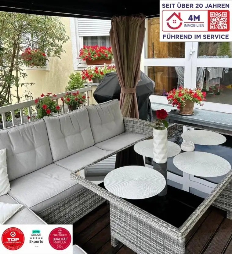 Moderne, sehr ruhige 2-Zi.-Wohnung mit ca. 16 m² Terrasse – saniert &amp; 2 Stellplätze