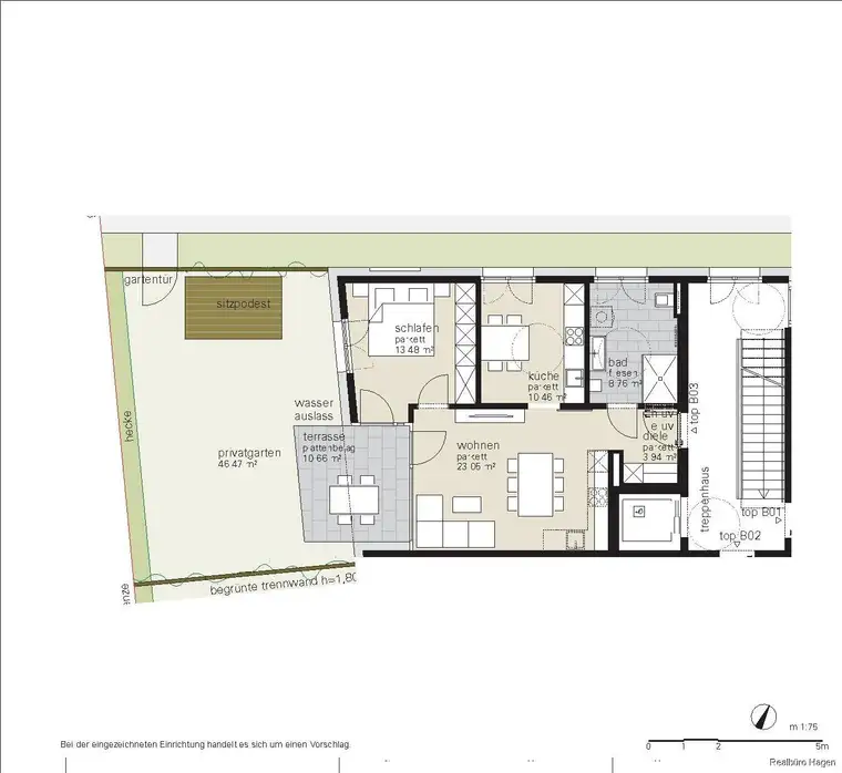 Neubau im Zentrum - Top B.032,5-Zimmerwohnung mit GartenWOHNBAUFÖRDERUNG
