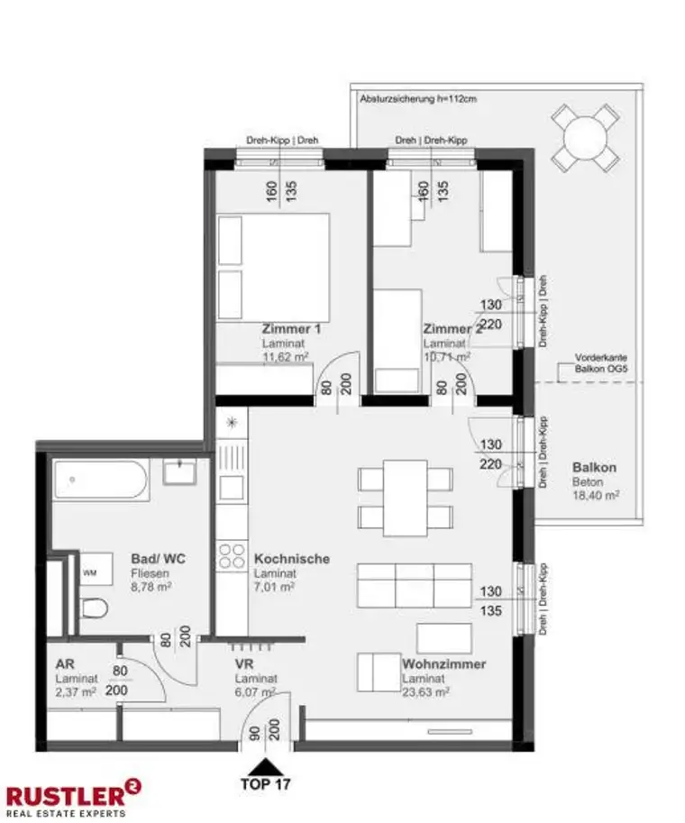 Helle 3-Zimmer-Neubau-Wohnung