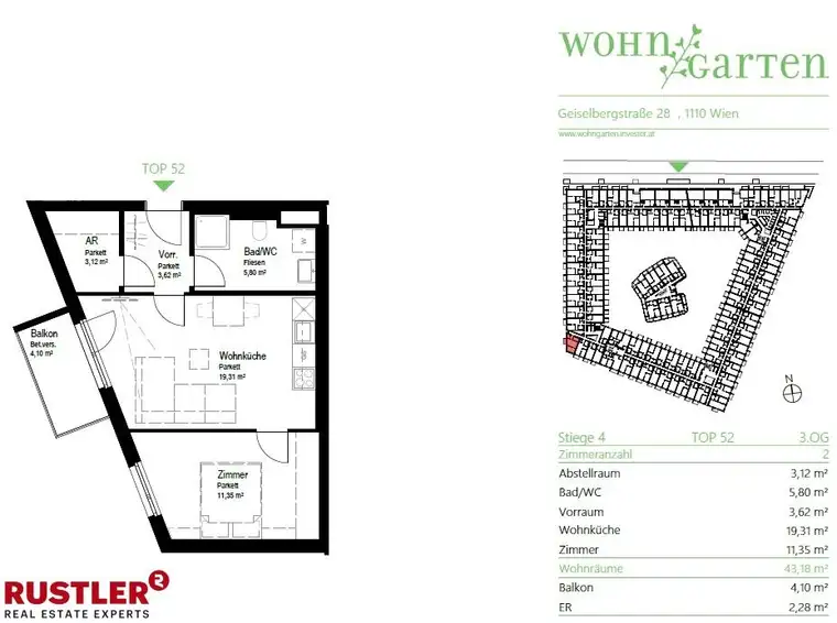 Helle und moderne 2-Zimmer-Wohnung 