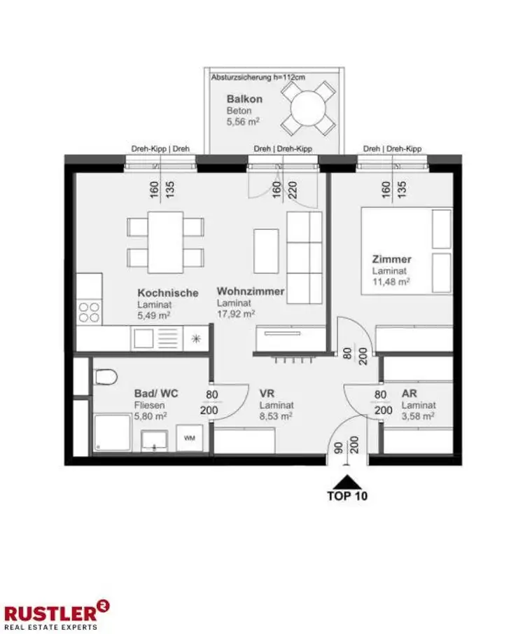 Großzügige 2-Zimmerwohnung mit Balkon