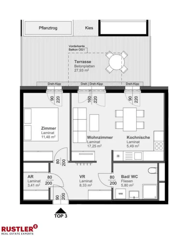 2- Zimmerwohnung mit TERRASSE in zentraler Lage!