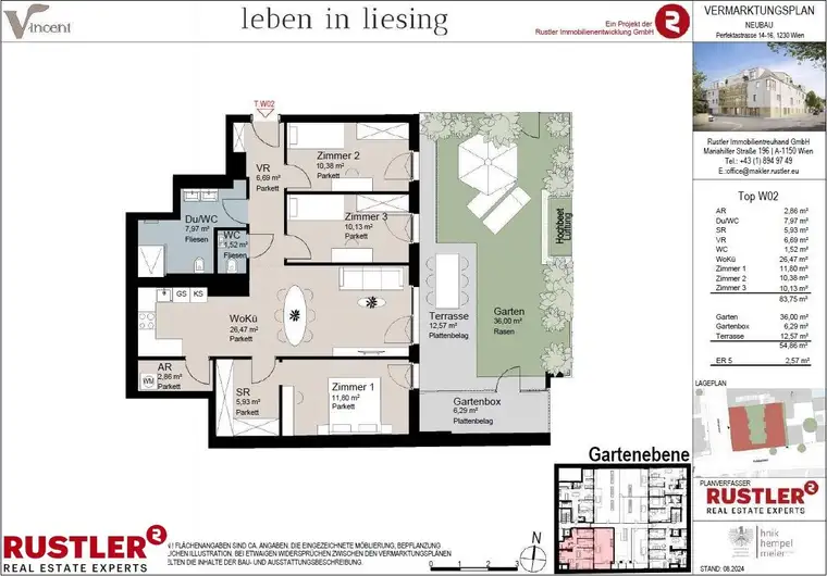 Bereits vermieteter AnlegerHIT | VINCENT | hofseitige 4-Zimmerwohnung mit eigenem Garten