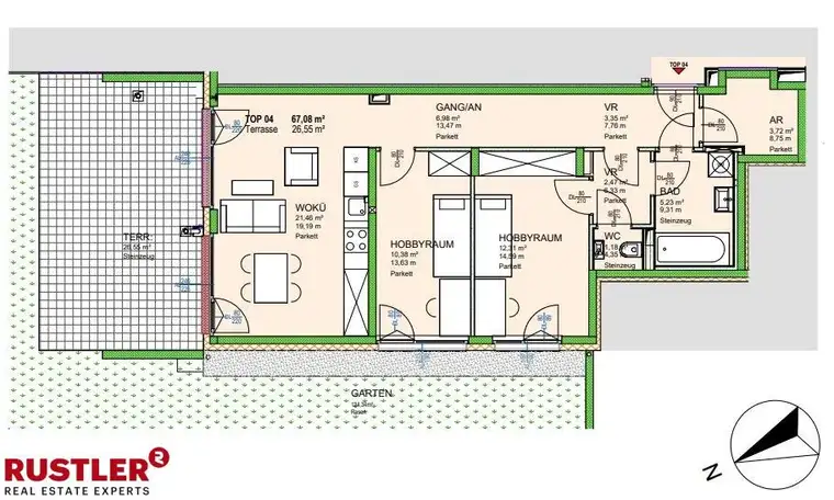 Provisionsfrei! | Ihr neues Zuhause - Sonnige 3 Zimmerwohnung mit großem Garten!
