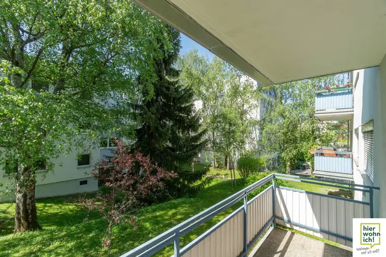 Licht von drei Seiten: 2-Zimmerwohnung mit Balkon im Grünen