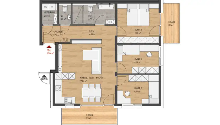 Moderne 4-Zimmer-Neubauwohnung in Birgitz - Ihr neues Zuhause wartet auf Sie! TOP 4