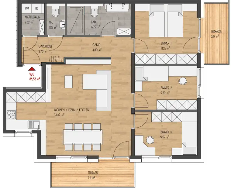 Moderne 4-Zimmer-Neubauwohnung in Birgitz - Ihr neues Zuhause wartet auf Sie! TOP 9