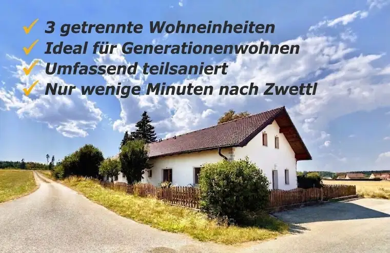MEHR PLATZ FÜRS LEBEN | Großzügiges Bauernhaus | 3 Wohneinheiten | Teilsaniert | Garten | Terrasse | 4 Garagen