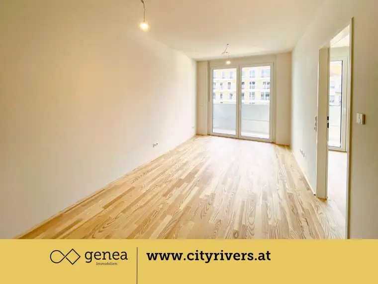 CITY RIVERS | Balkonwohnung mit begrüntem Innenhof | Neubau
