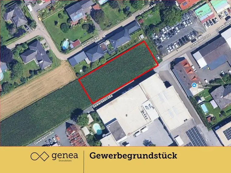 Voll aufgeschlossener Gewerbebaugrund in Hausmannstätten – asphaltierte Zufahrt
