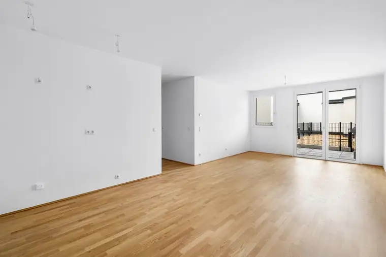 NEUBAU / NÄHE BAHNHOF FLORIDSDORF, U6 - Neue 74 m² EG-Wohnung mit ca. 15 m² Terrasse (Top 01)