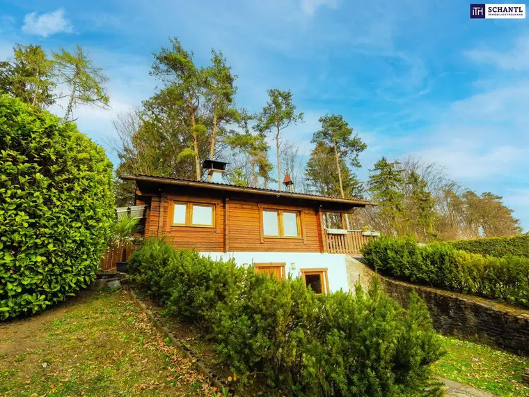 Absolute Rarität! Entzückendes Grundstück mit sehr gepflegtem 100m² großem Holzhaus in exklusiver Aussichts- und Ruhelage! Wohnfläche kann verdoppelt werden!