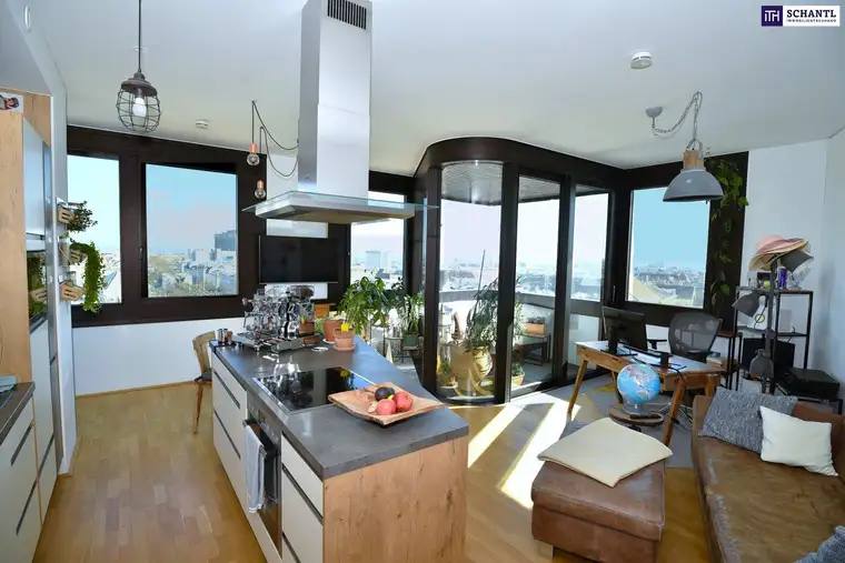 Wohnen im 9. Stock: 2-Zimmer City-Highlight mit Ganzjahres-Loggia, Premium-Ausstattung und einzigartigem Skyline-Blick!