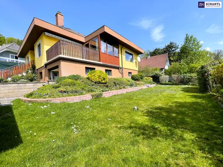 Bungalow-Idyll in Gablitz: Ihr Zuhause mit Wienerwald-Panoramablick: 4 Zimmer I Wintergarten I Südwest-Terrasse I Gartenparadies I Keller I Garage!