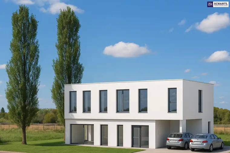 Modernes Wohnen in Massivbauweise – Einfamilienhäuser mit durchdachtem Raumkonzept in Wien-Nähe in Deutsch Wagram – freier Blick ins Grüne + unverbautes Gegenüber!