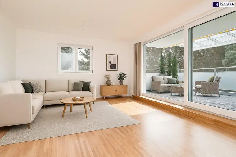 Traumhafte, lichtdurchflutete 3-Zimmer-Wohnung mit gigantischer Terrasse und Blick ins Grüne!