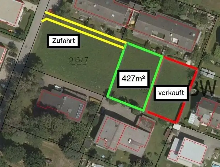Baugrundstück mit ca. 427m² in sonniger &amp; ruhiger Lage in Feldkirch-Nofels!