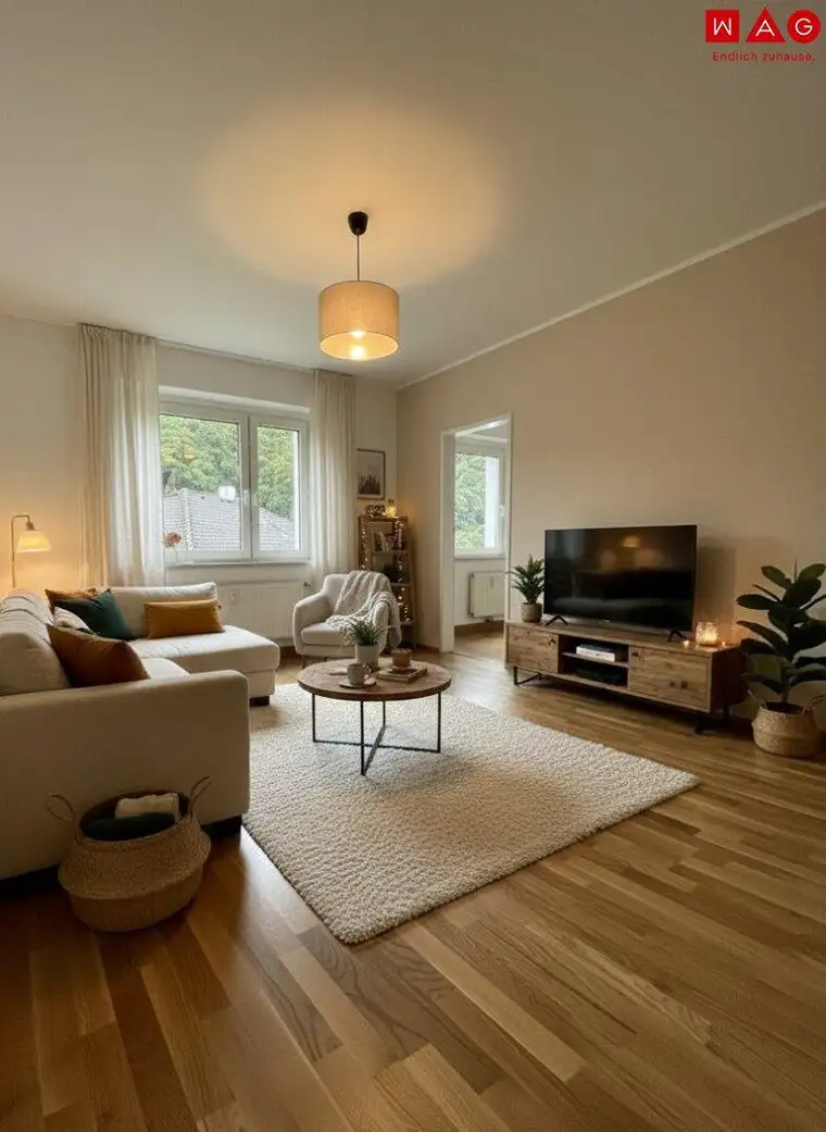Wohnen im Einklang mit der Natur: modernisierte 2-Zimmer-Wohnung in Grünburg mit durchdachter Raumaufteilung und hochwertiger Bodensanierung! Entdecken Sie das volle Potential dieser Wohnung mit KI-gestützter Visualisierung!