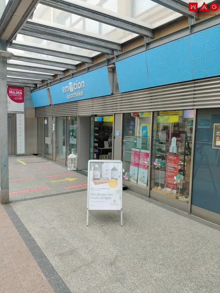 Vielseitig nutzbare 142,75 m² Geschäfts-/Ordinationsfläche im florierenden Einkaufs-/Vitalzentrum Muldenstraße mieten und von der hohen Kundenfrequenz profitieren! Provisionsfrei!