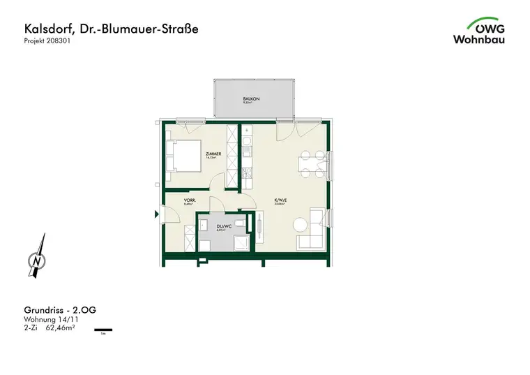Kalsdorf Bau 3 - geförderte Miete - 2 Zimmer 