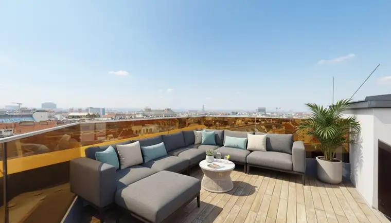 ++ Wien zu Füßen. Karmelitermarkt vor der Tür. ++ Penthouse mit 80 m² Terrassen, Whirlpool &amp; Panorama-Sauna