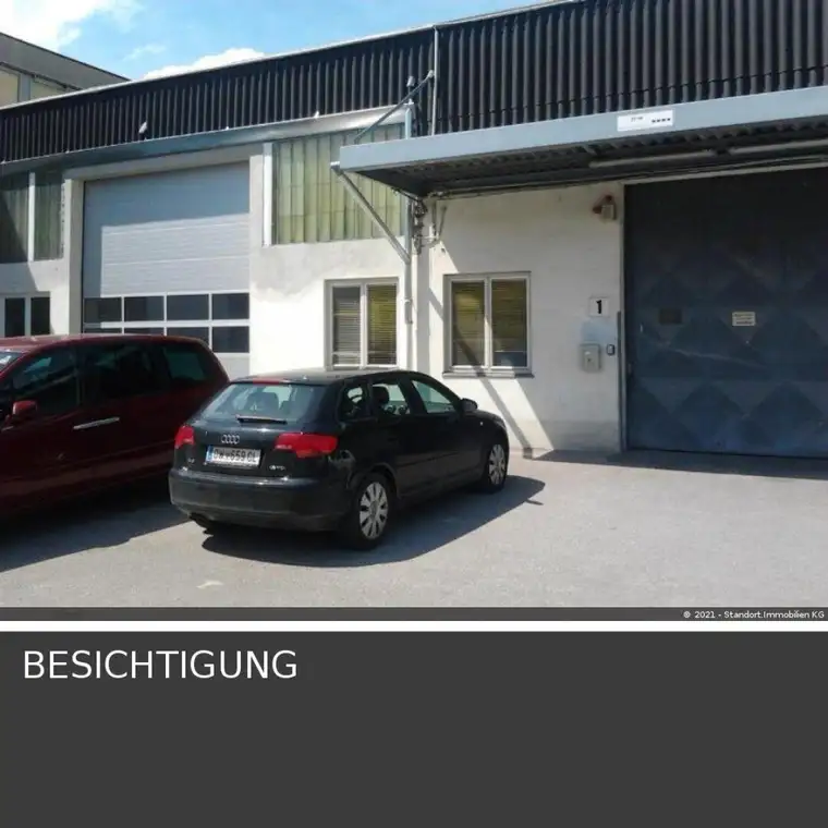 Halle mit 2 Einfahrtstoren, Büroraum, WC