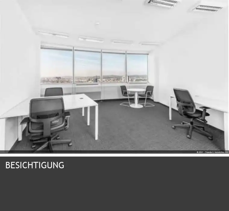 Büroraum mit Aussicht, Arbeitsplatzmöblierung, bezugsfertig