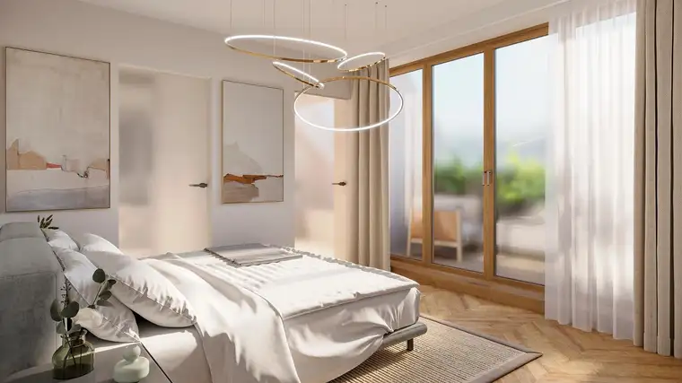 Hochwertige 2 Zimmer Wohnung mit Smart Home System, Deckenkühlung und Loggia