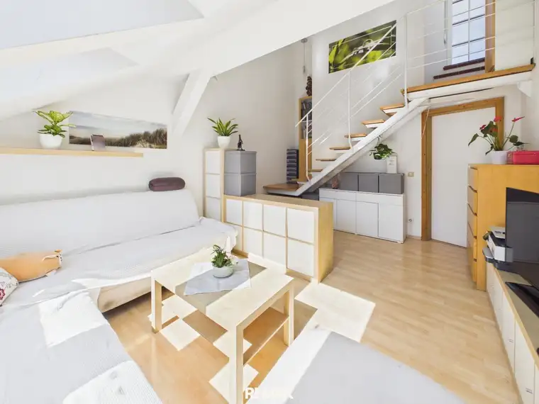 Helle Maisonettewohnung mit großer Dachterrasse in Kaisermühlen