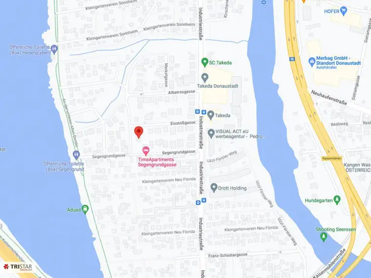 Unmittelbar bei der unteren Alten Donau, Moderne Doppelhaushälfte in Wien 1220