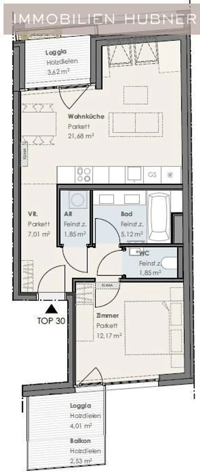 U4-Nähe!!! Klimatisierter ERSTBEZUG mit über 10m² Außenfläche im DG!