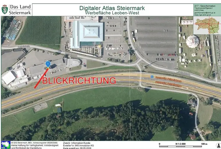 Representative Werbefläche Leoben-West | nahe der Autobahnabfahrt | IMS Immobilien KG
